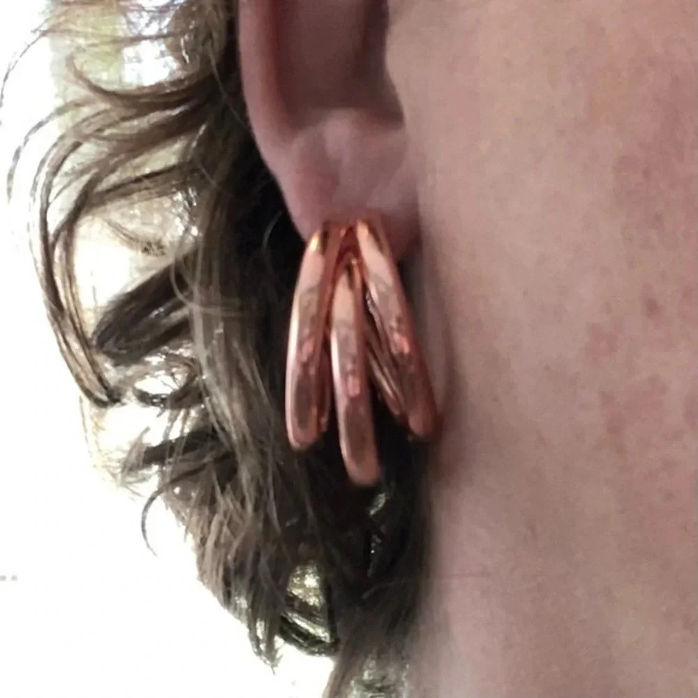 3 for $25/ Rose Gold Triple Hoop Fashion Earrings NWT